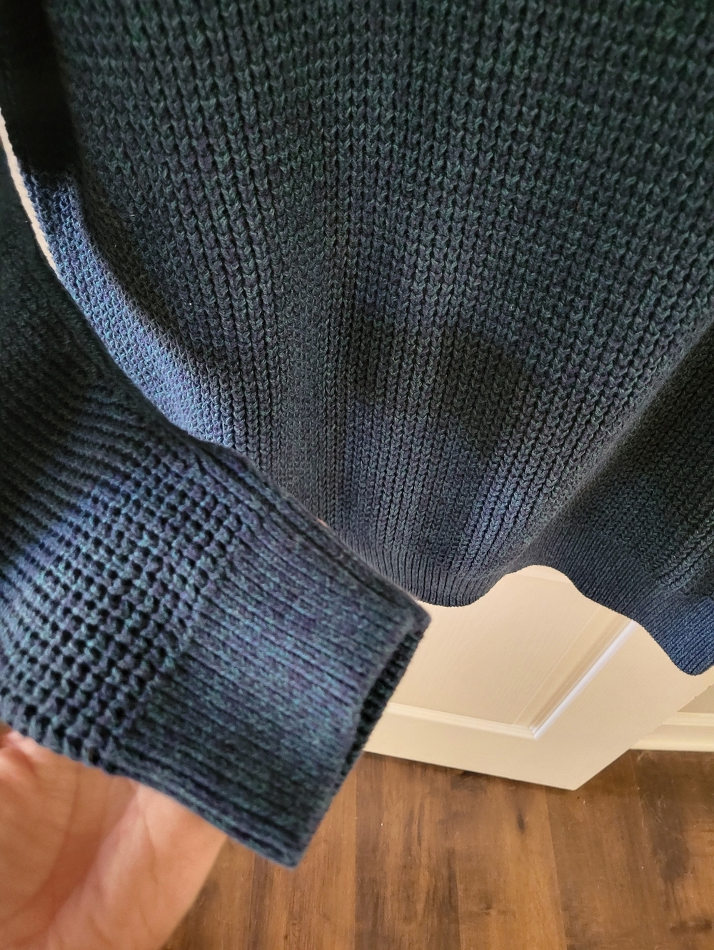 L.L. Bean Men’s Organic Cotton Waffle Stitch Rollneck Sweater Navy XL Regular - Picture 5 of 12